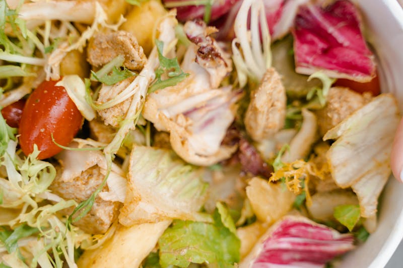Fresh garden salad with colorful vegetables