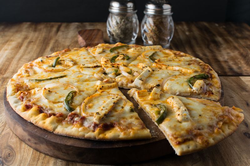 Dillon James mod pizza with sausage and peppers